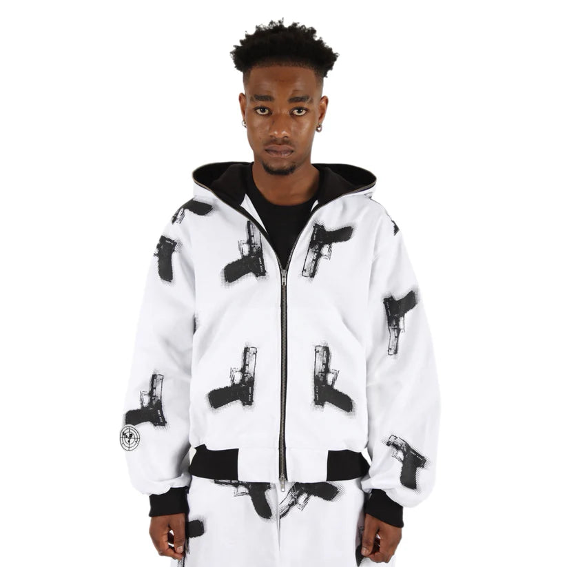 GLOCKS Full Zip Jacket White