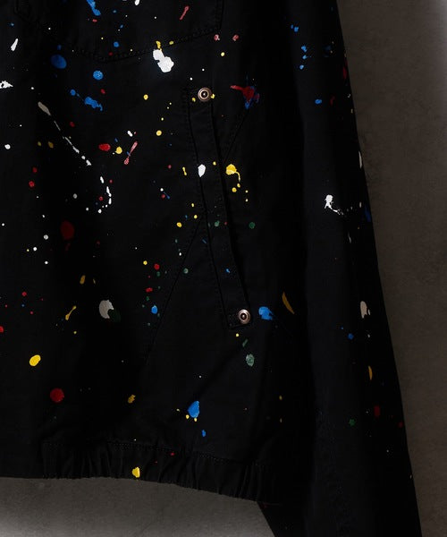 HAND PAINTED CHAIN STITCH LOGO SHORT ZIP-UP BLOUSON