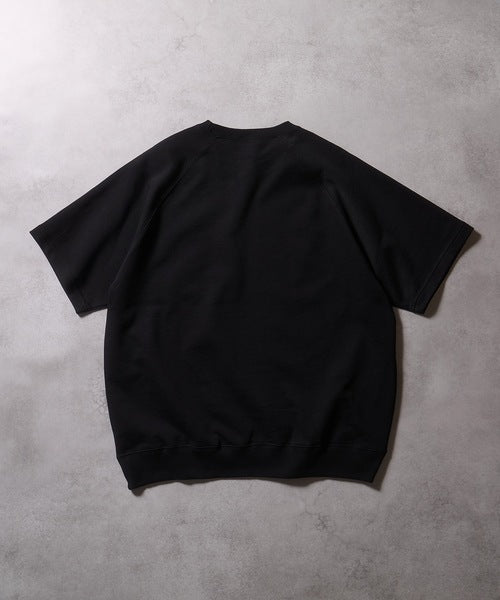FIRM COTTON RAGLAN SHORT SLEEVE SWEATSHIRT / EASY SHORTS 2-PIECE SET